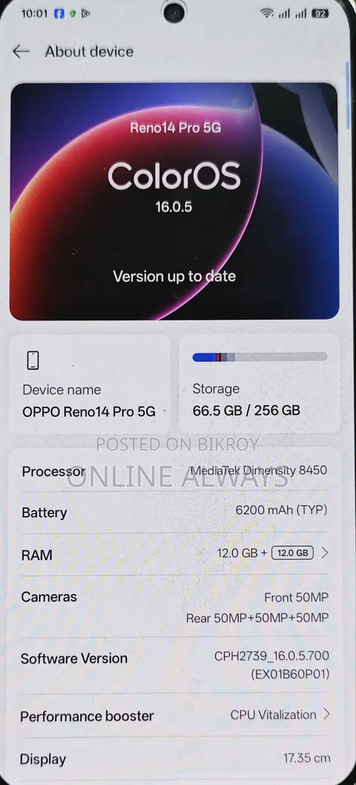 Oppo Reno14 Pro 5G 256 GB