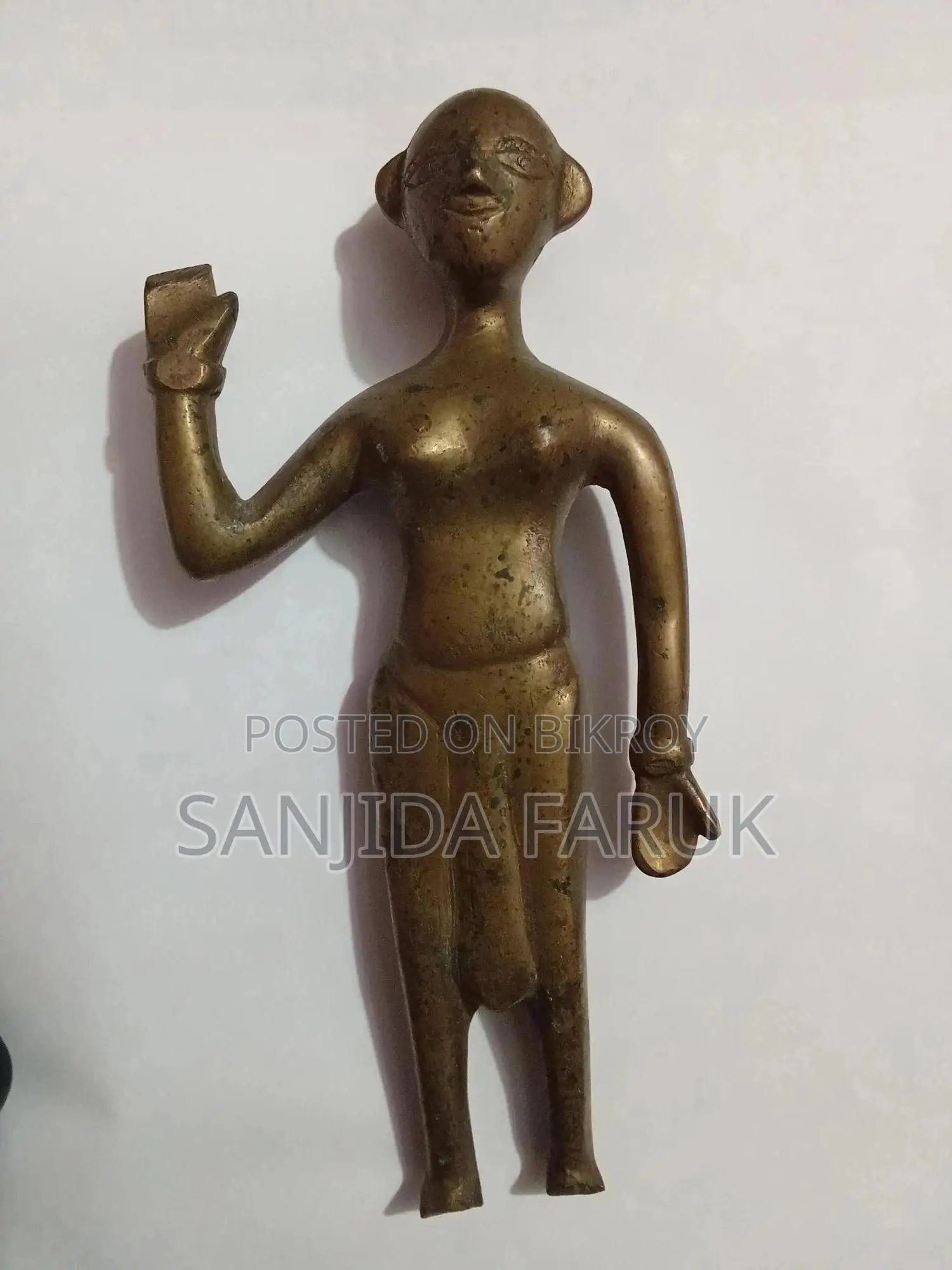 Old Bronze/Pital Human Figurine – Collectible Antique Style Statue