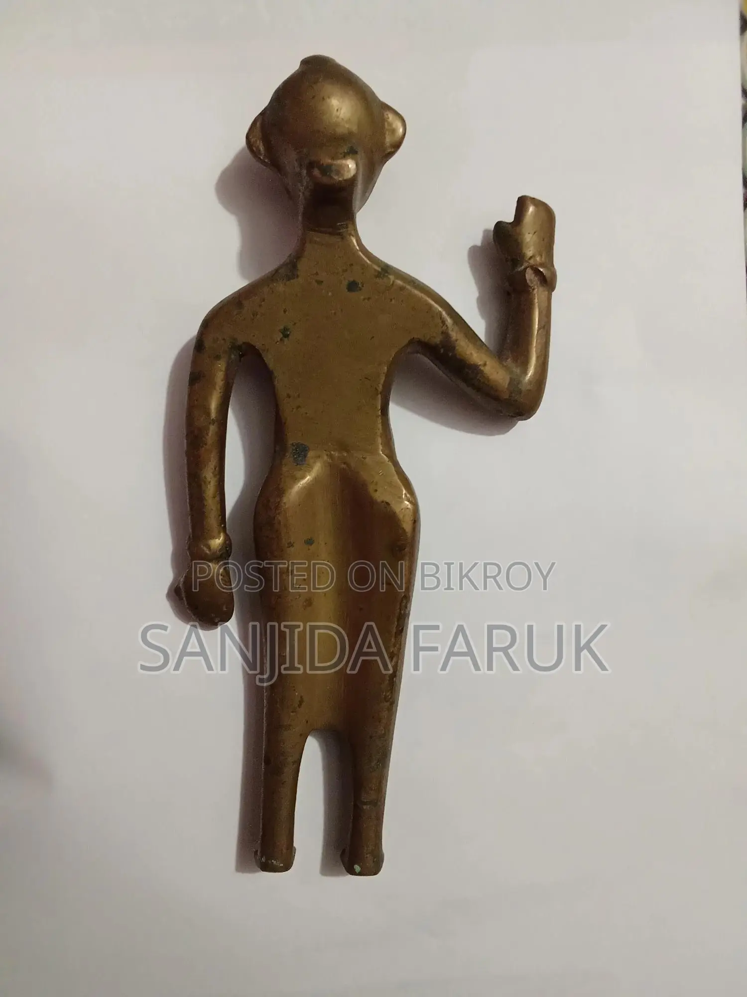 Old Bronze/Pital Human Figurine – Collectible Antique Style Statue