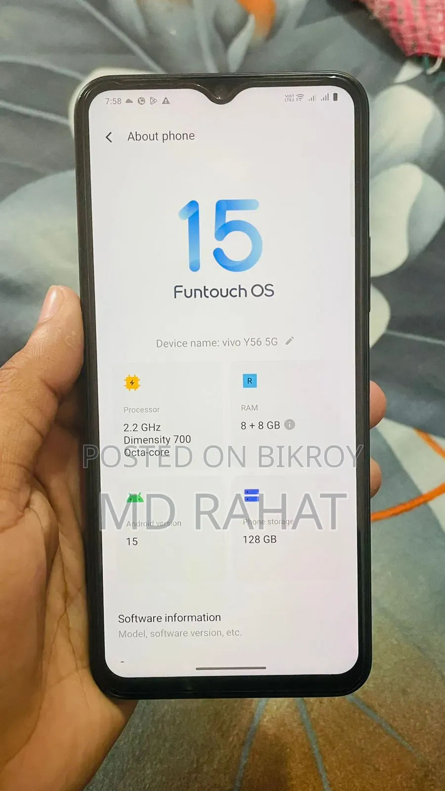Vivo Y56 128 GB Silver