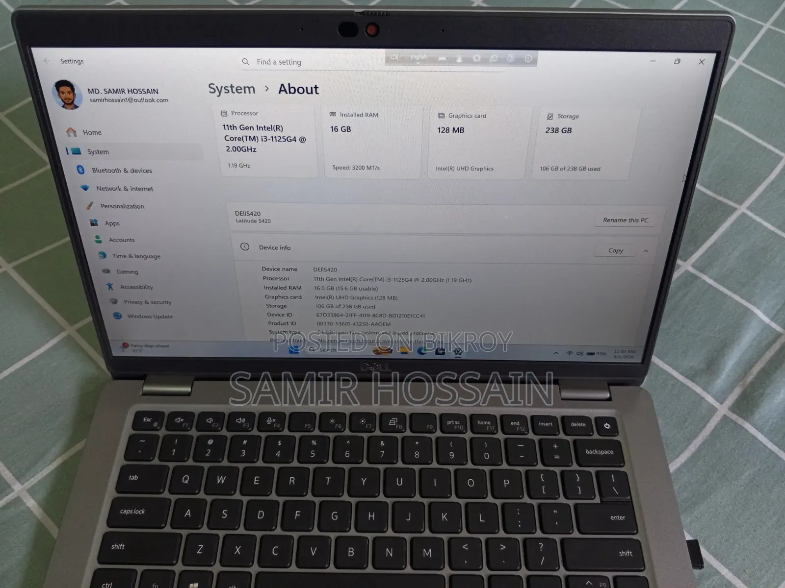 Laptop Dell Latitude 5420 16GB Intel Core i3 SSHD (Hybrid) 256GB