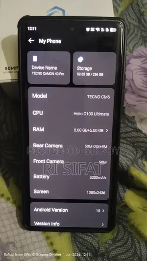 Tecno Camon 40 Pro 4G 256 GB Blue