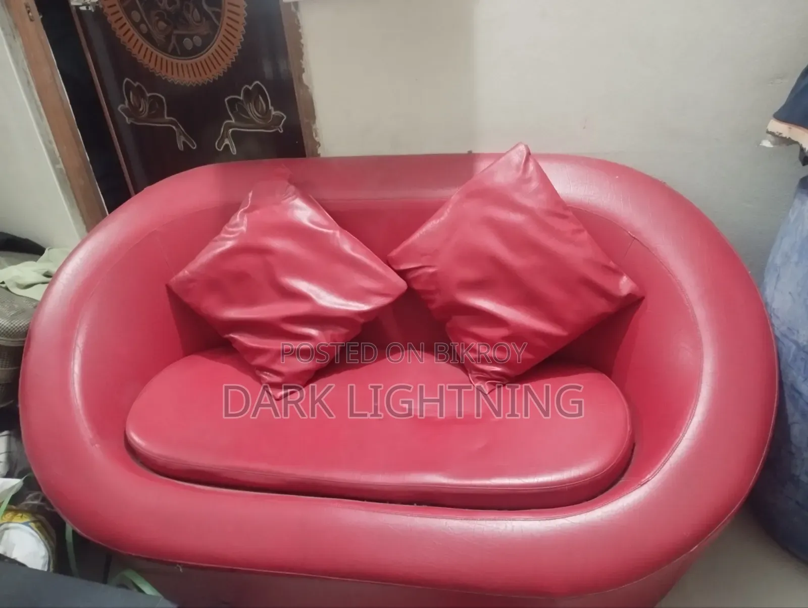 Sofa Red Semi Circle Stylish