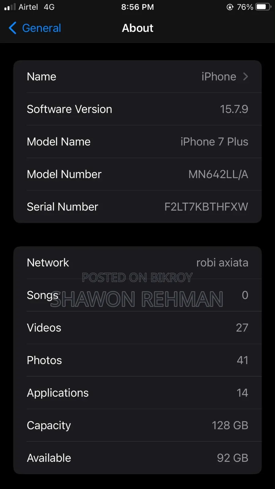 Apple iPhone 7 Plus 128 GB Black