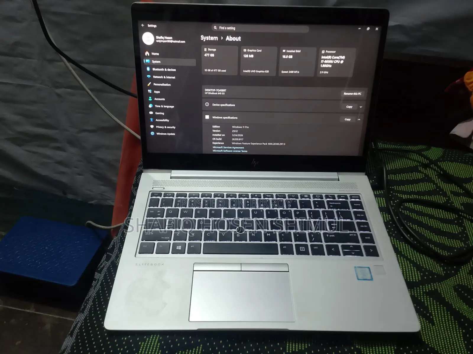 Laptop HP EliteBook 840 G5 16GB Intel Core I7 SSD 500GB