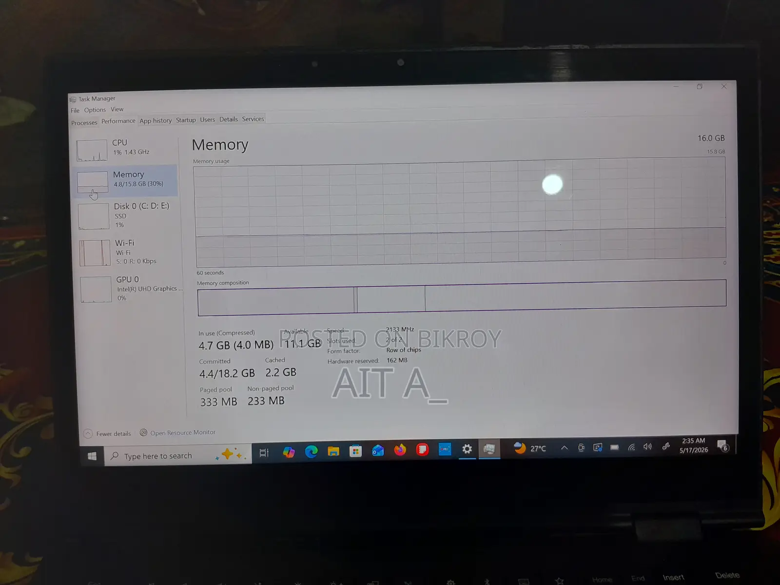 Laptop Lenovo ThinkPad X1 Carbon 16GB Intel Core I7 SSD 512GB