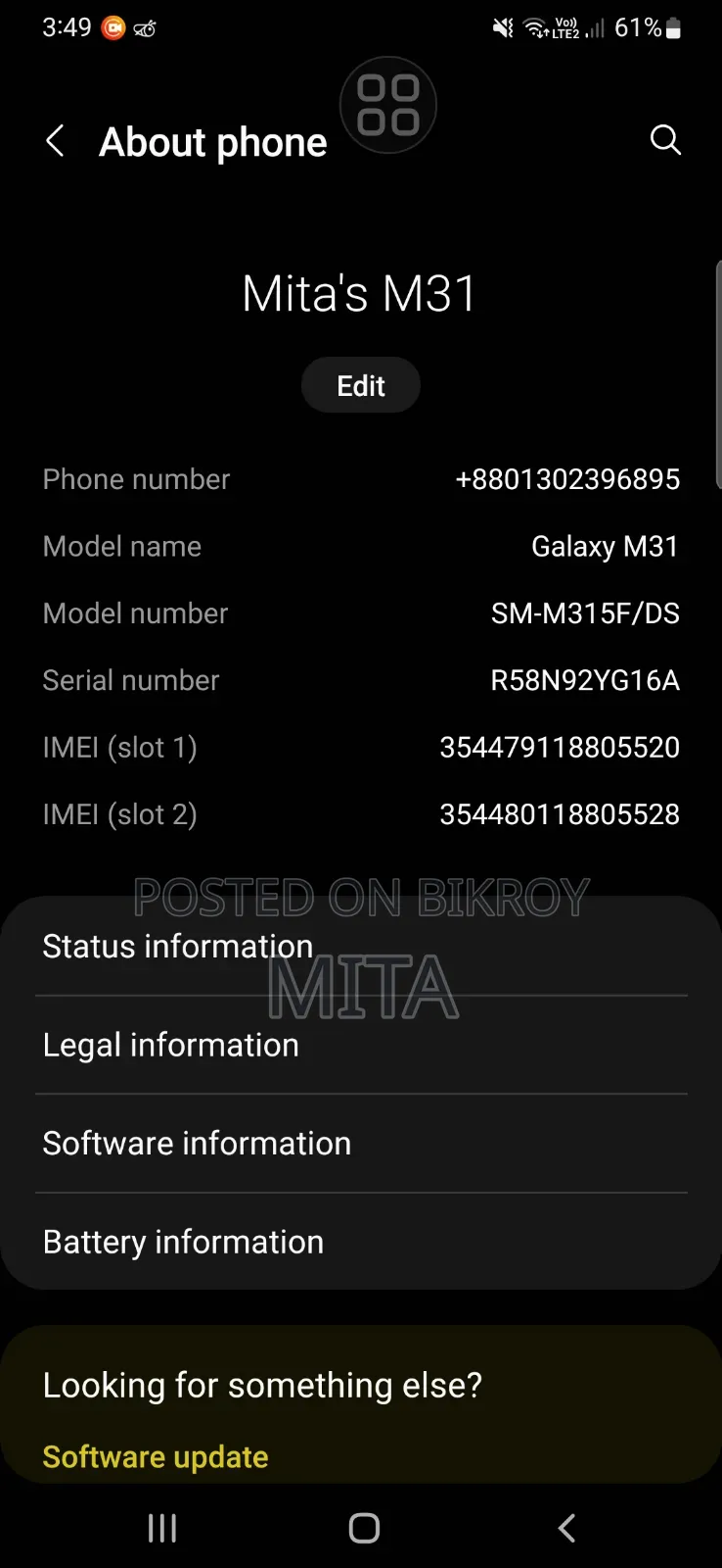 Samsung Galaxy M31 128 GB Black