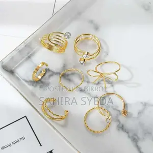 Gold Ring Set 8 Pieces