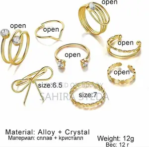 Gold Ring Set 8 Pieces