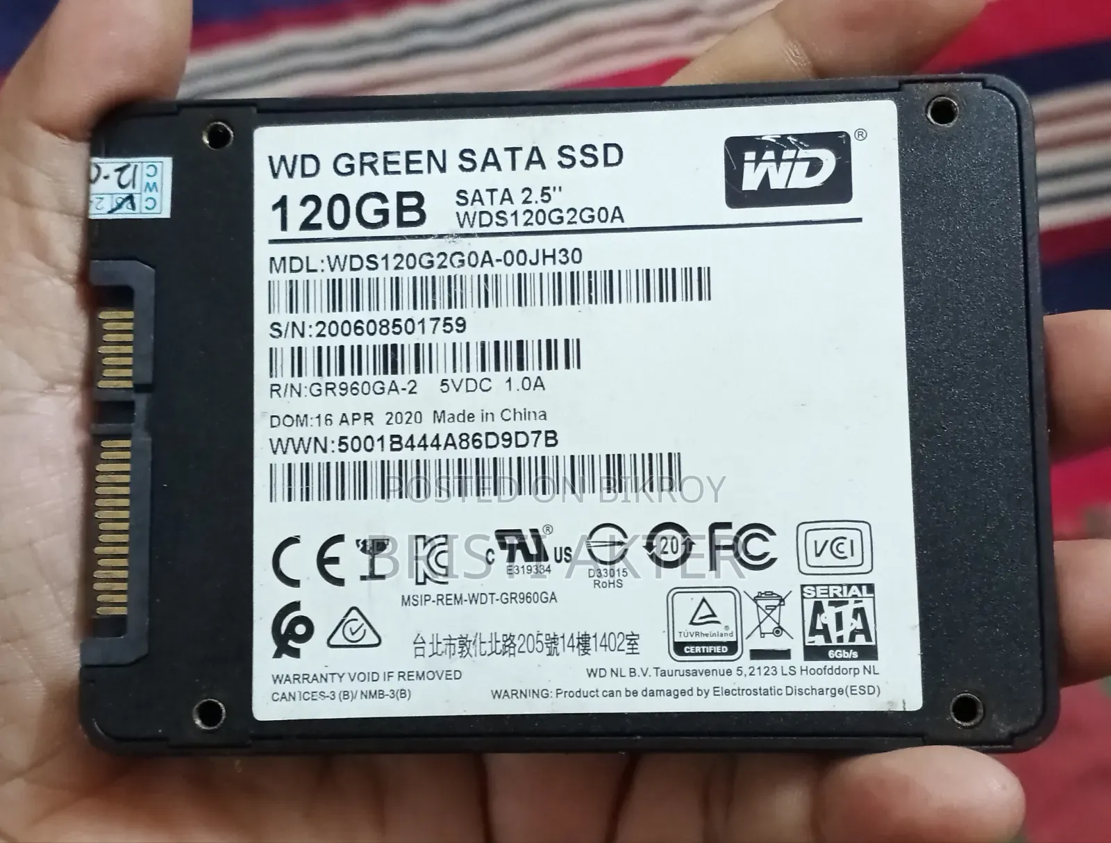 WD Green 120GB SATA SSD (Almost New)