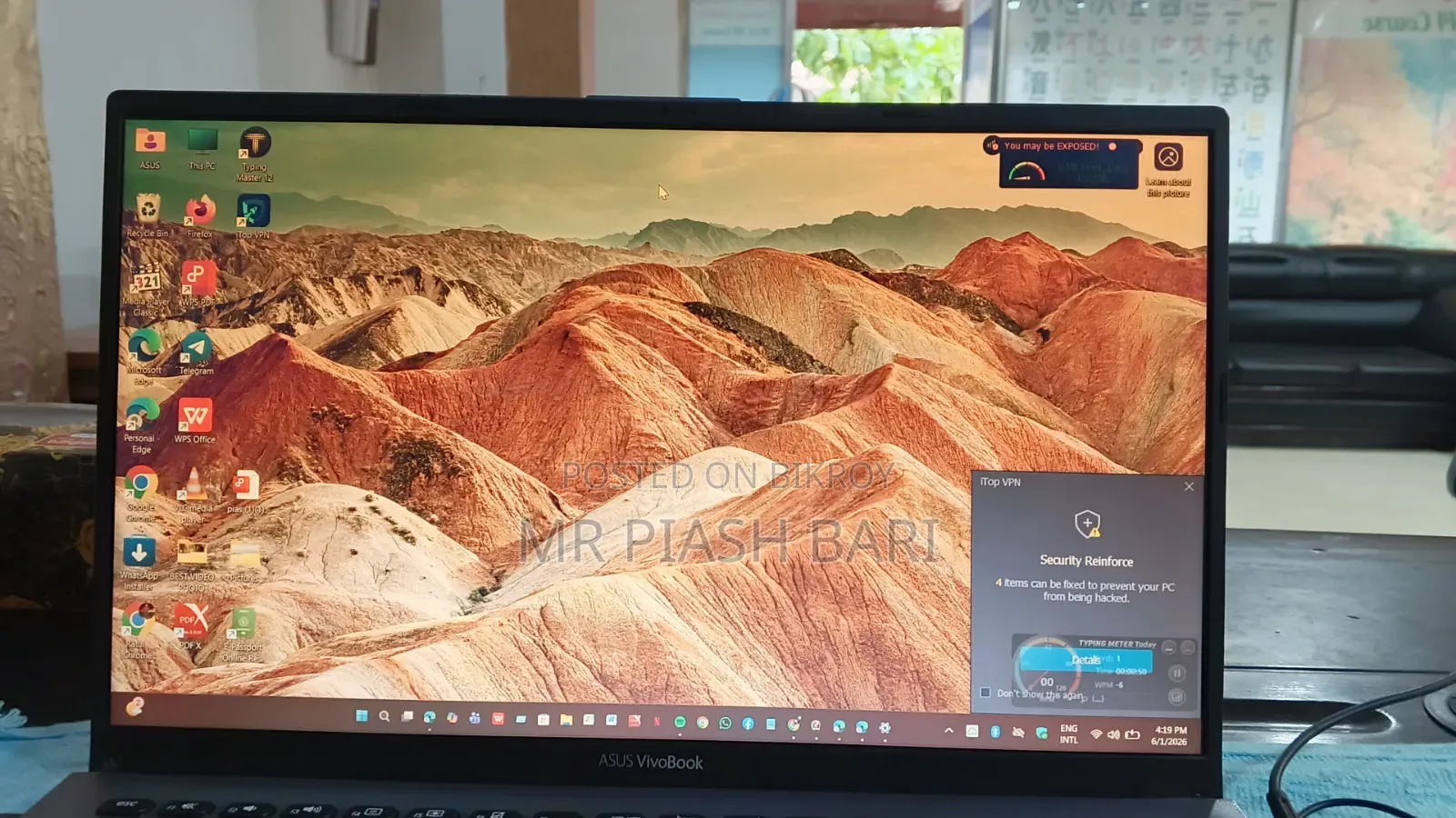 Laptop Asus VivoBook X540SA 8GB Intel Core I3 SSHD+SSD 500GB