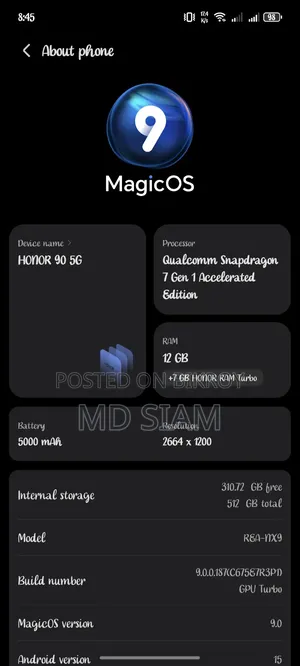 Honor 90 5G 512 GB Black