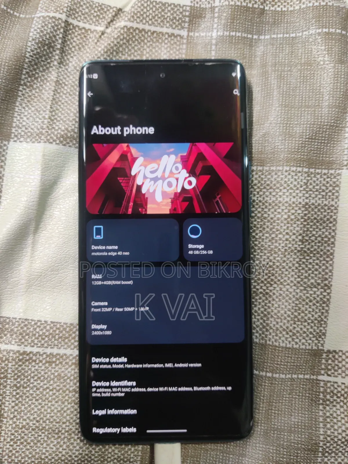 Motorola Edge 40 Neo 256 GB Blue