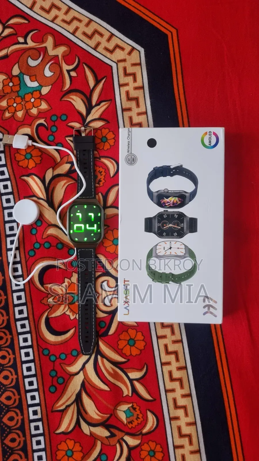 Laxasfit H7 Curved Amoled Smartwatch