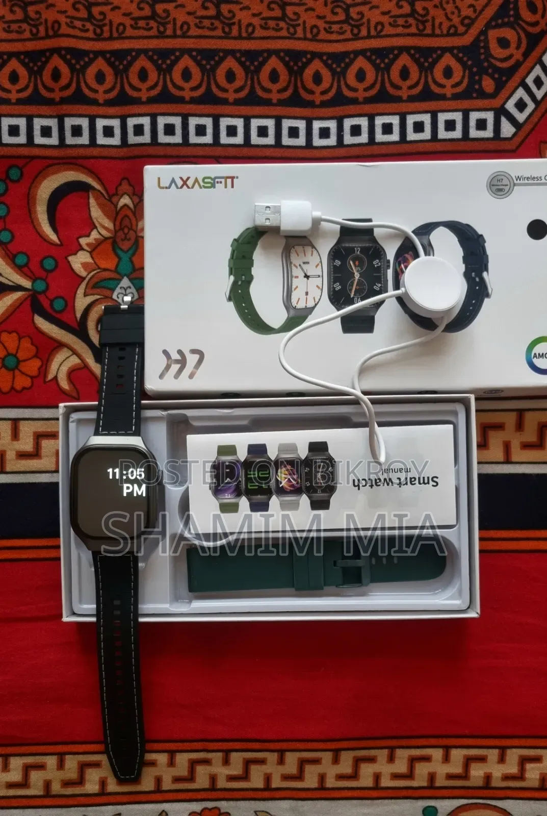 Laxasfit H7 Curved Amoled Smartwatch