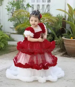 Premium Barbie Gown for Little Princesses - Exclusive Pearl Work