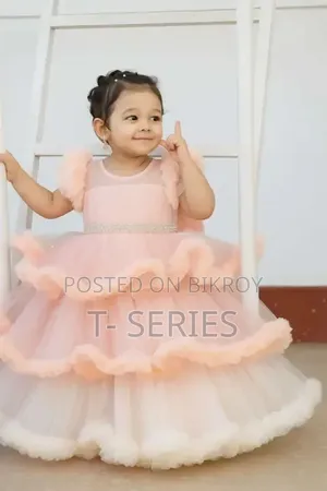 ছোট সোনামণিদের জন্য প্রিমিয়াম বার্বি গাউন - এক্সক্লুসিভ পার্ল ওয়ার্ক