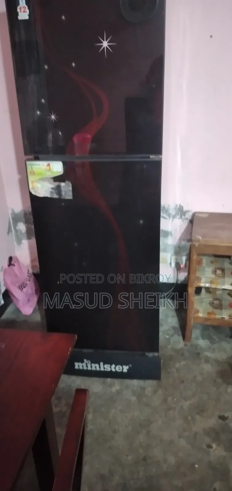 A 19 cubic feet Minister fridge will be sold