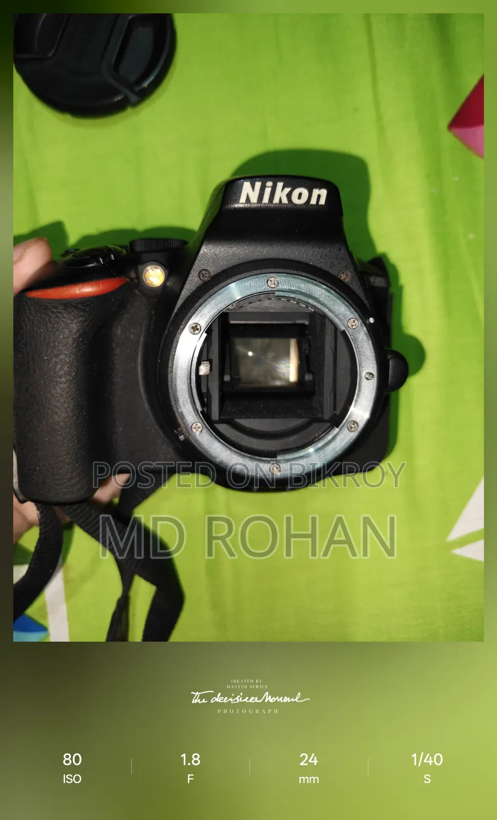 Nikon D5600 and Nikon 1.8 85mm Full Fresh