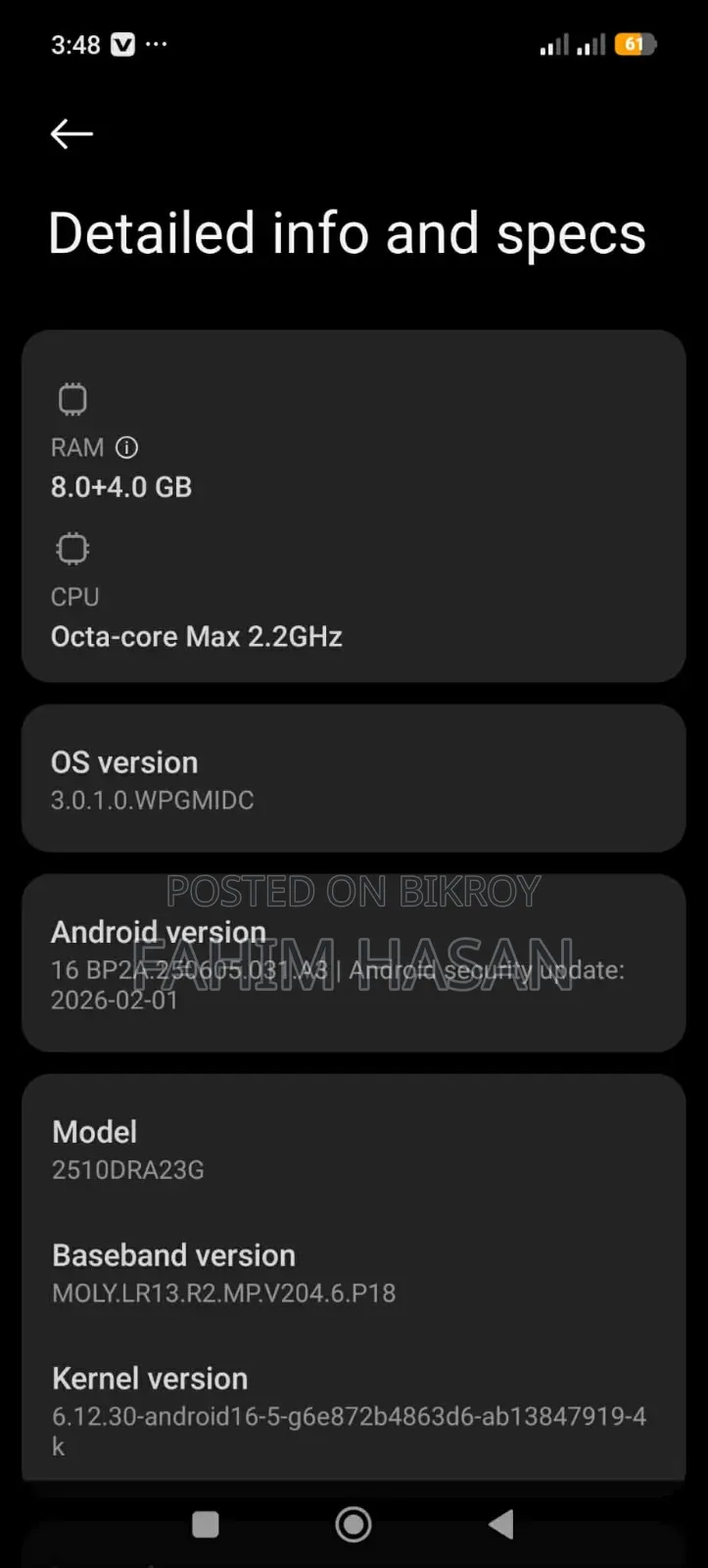 New Xiaomi Redmi Note 15 256 GB Black