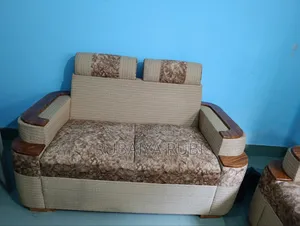 2-Seater Teak Wood Sofa with Cover