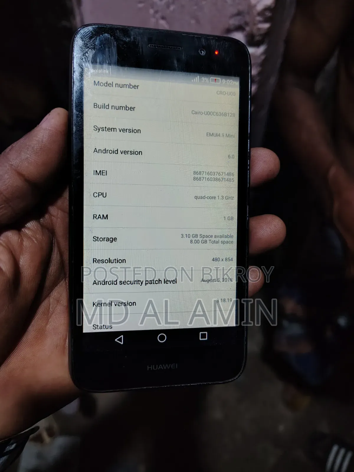 Huawei Y3 8 GB Gray