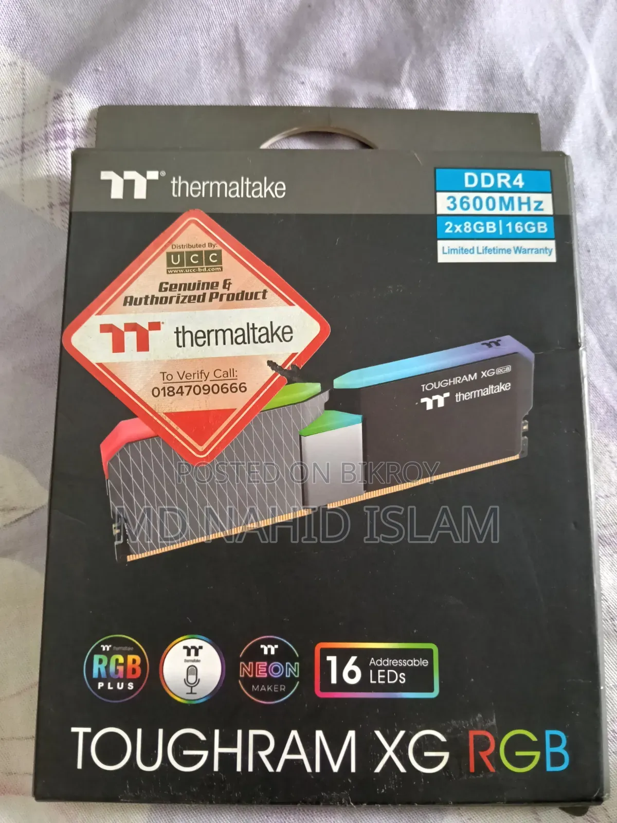 Thermaltake Toughram XG 8GB DDR4 [3600] MHz RGB Version
