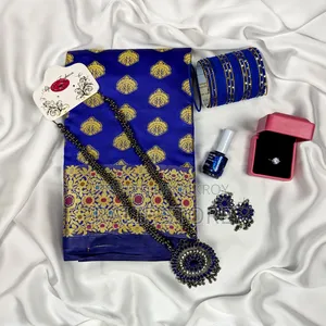 Premium Silk Katan Saree Combo Pack - Blue