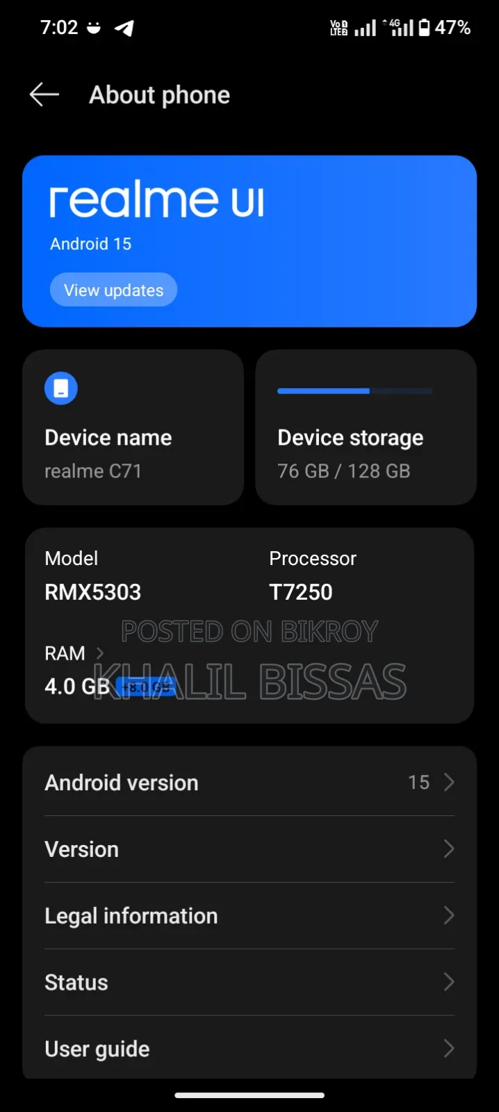 Realme C71 128 GB Silver