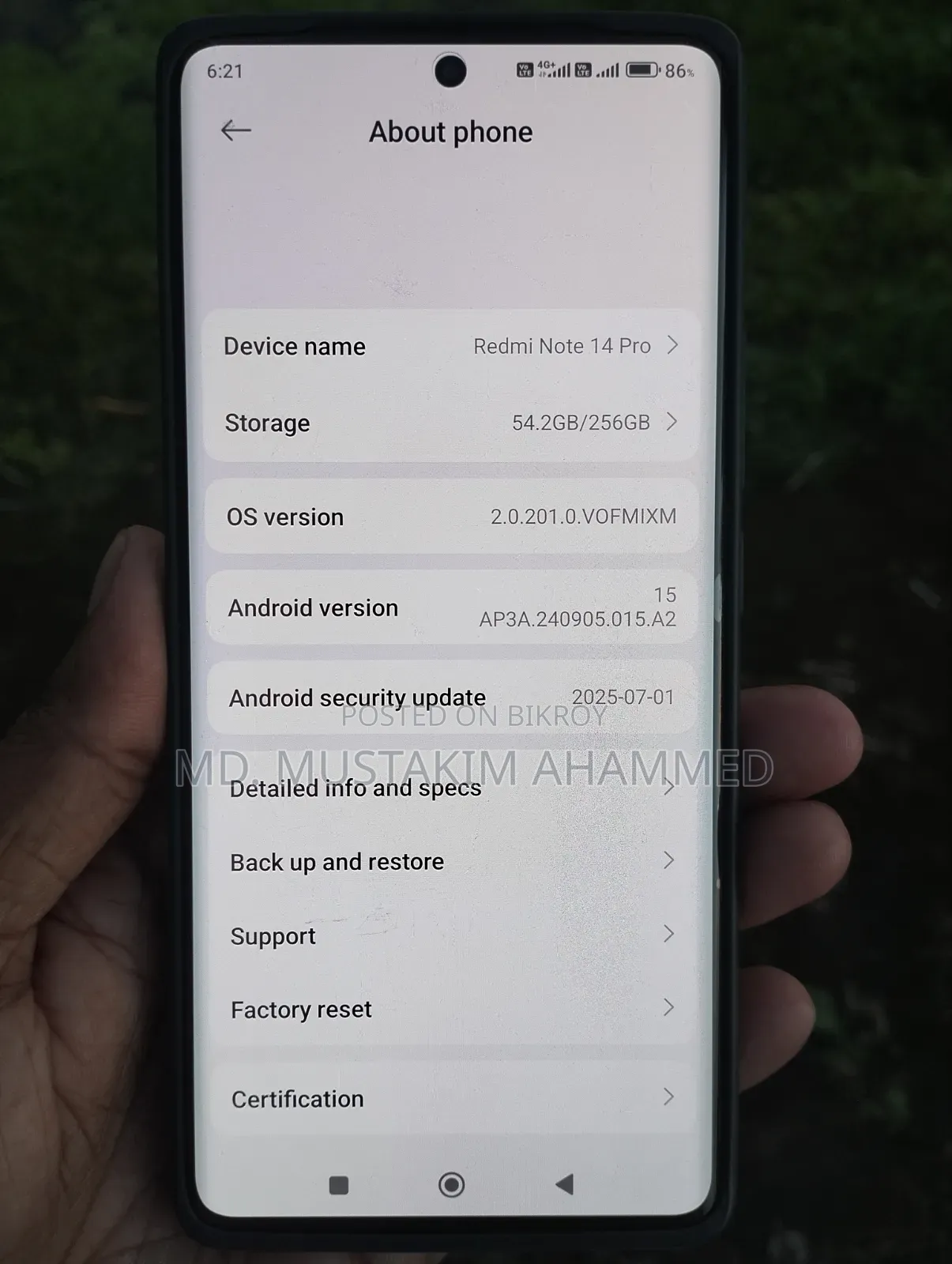 Xiaomi Redmi Note 14 Pro 256 GB Black