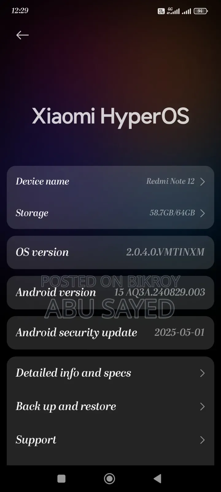 Xiaomi Redmi Note 12 128 GB Black