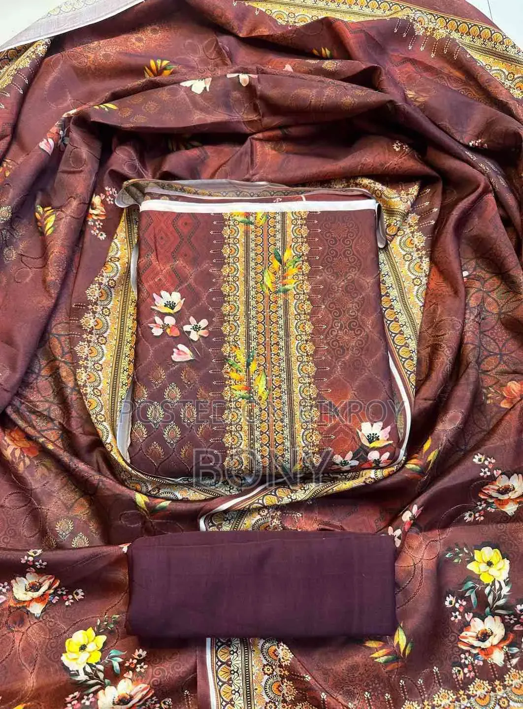 Three-piece silk fabric