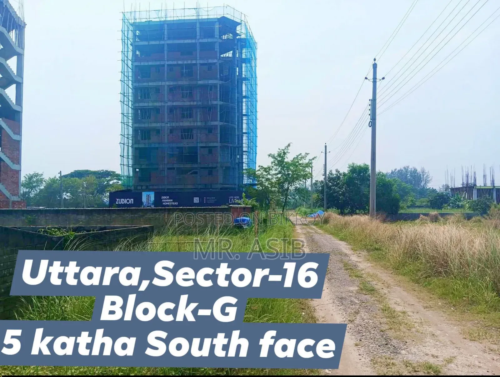 South Facing 5 Katha Plot for Sale at Uttara Sector-16, Block-G