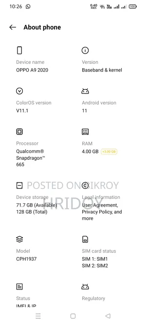 Oppo A9 128 GB Blue