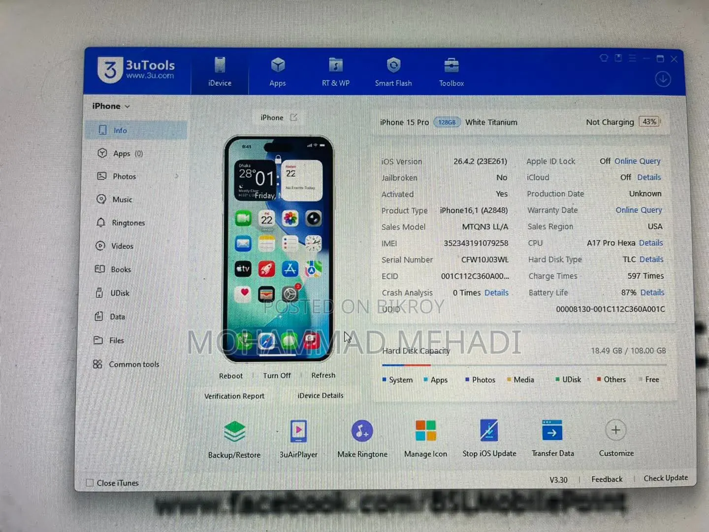 Apple iPhone 15 Pro 128 GB White