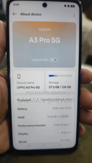 ওপ্পো এ৩ প্রো ৫জি ১২৮ জিবি পিঙ্ক