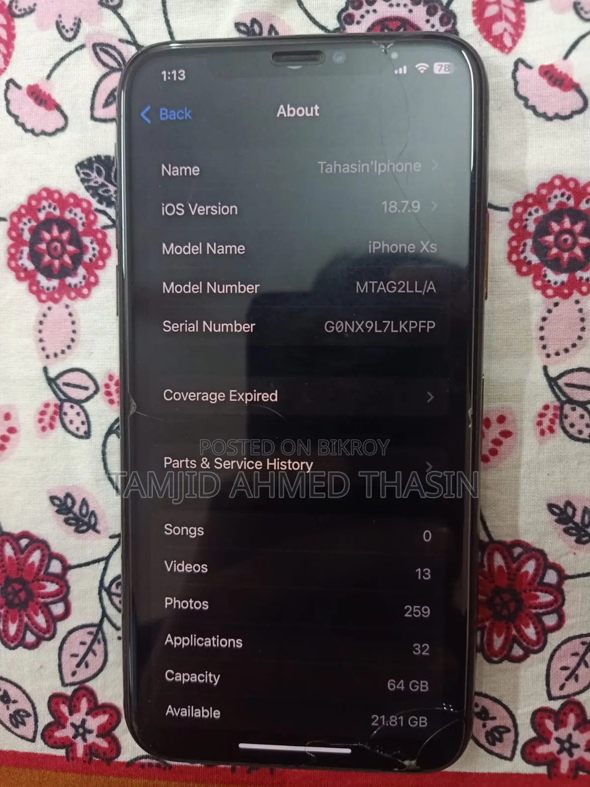 Apple iPhone XS 64 GB Black