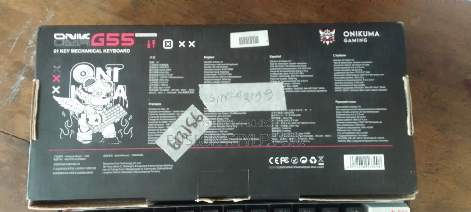 Onikuma G55 RGB Mechanical Gaming Keyboard (Brand New)