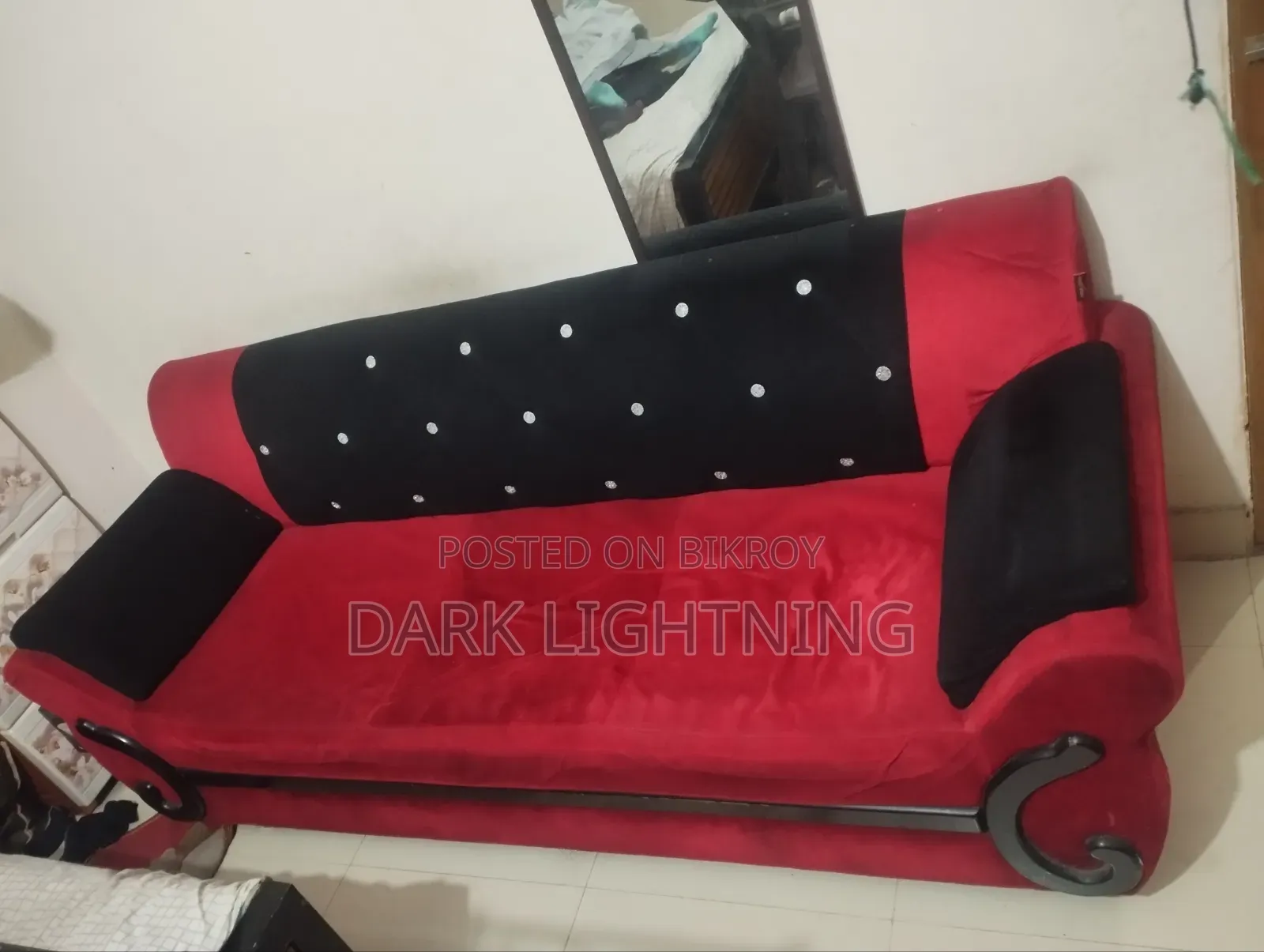 Black and Red Stylish Sofa