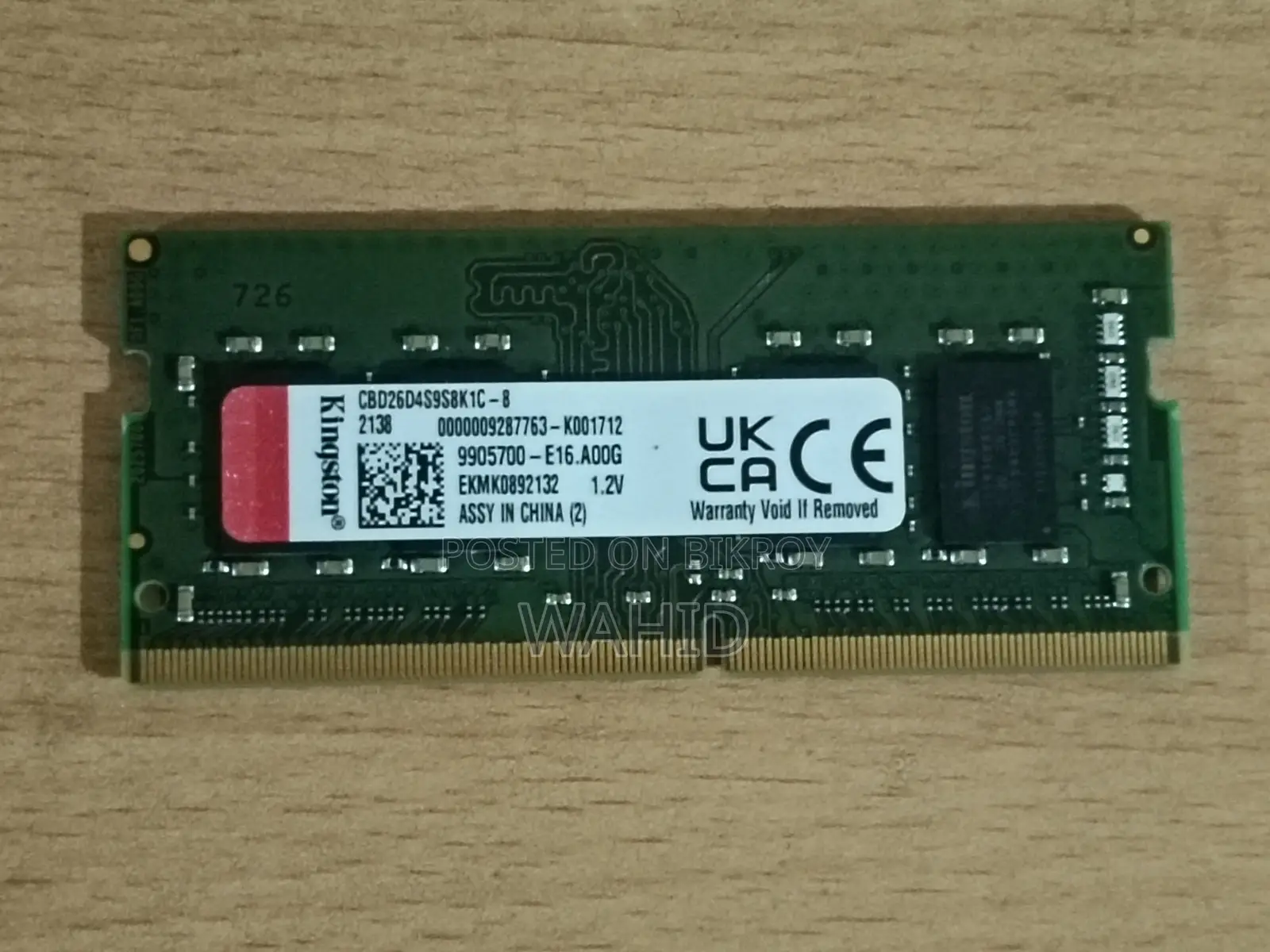 Kingston 8 GB DDR4 Laptop RAM