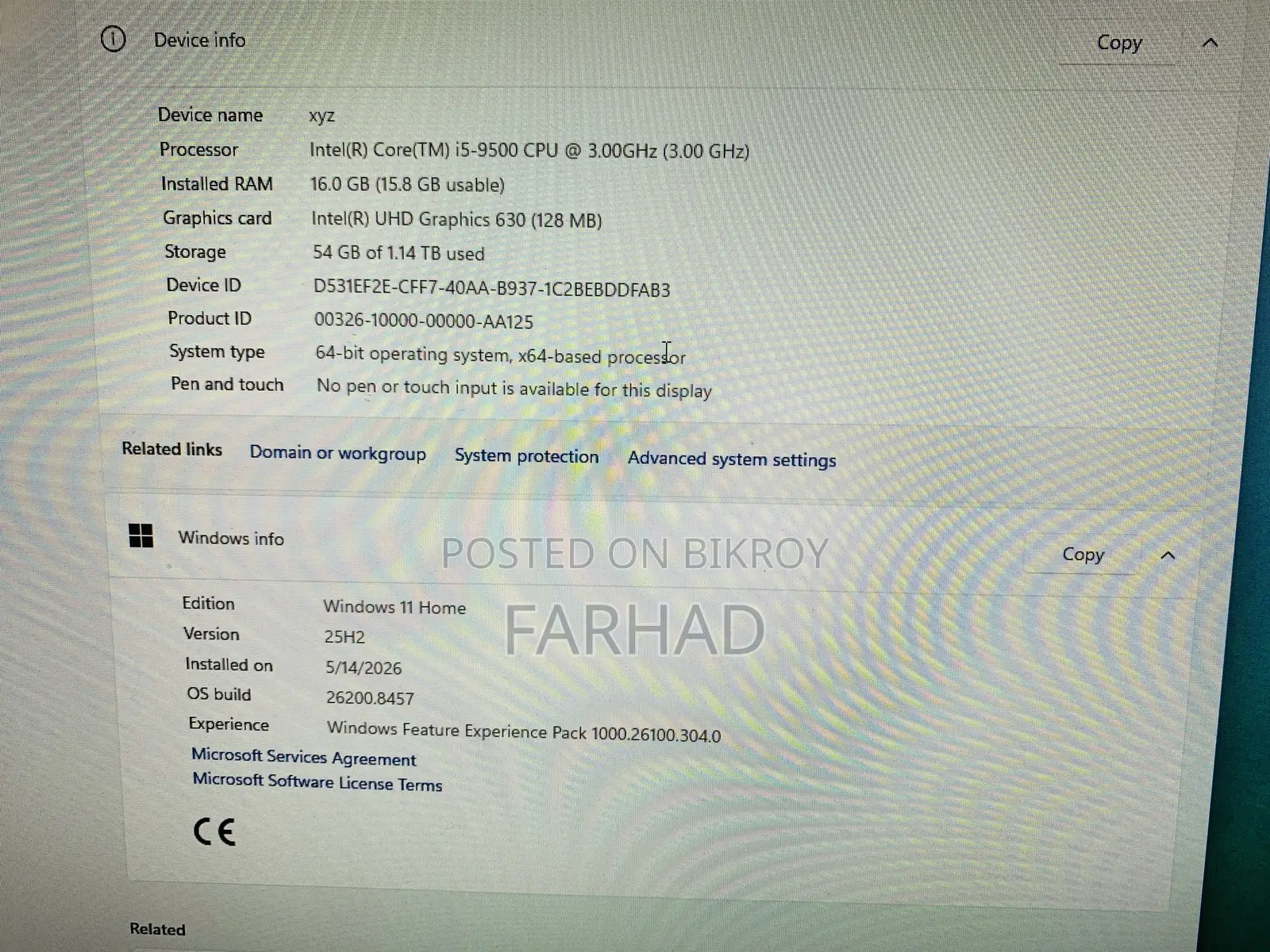 Desktop Computer HP 200 G4 22 All-in-One 16GB Intel Core I5 HDD 512GB