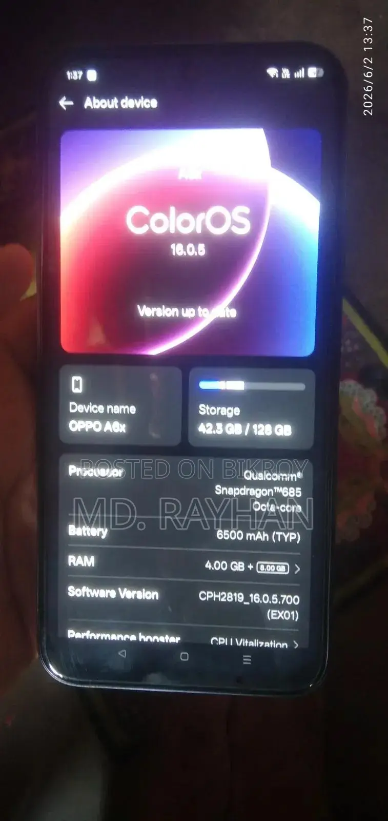Oppo A6x 128 GB