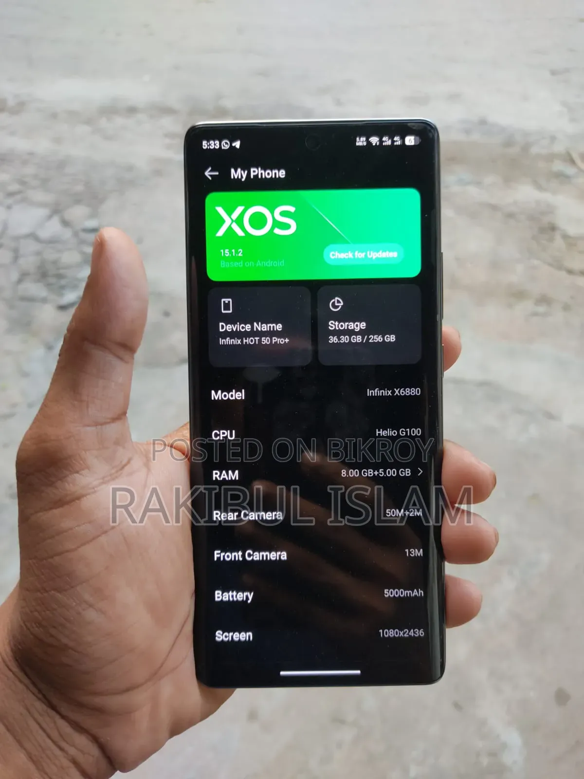 Infinix Hot 50 Pro+ 4G 256 GB White