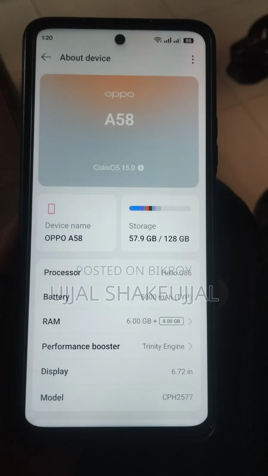 Oppo A58 4G 128 GB Blue