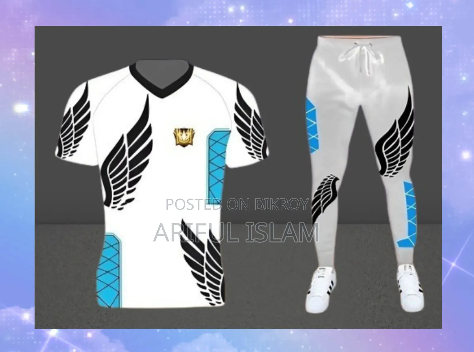 Men's Mesh T-Shirt and Full Pant Set