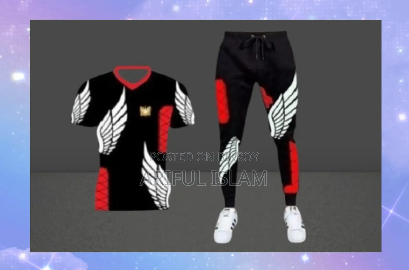 Men's Mesh T-Shirt and Full Pant Set