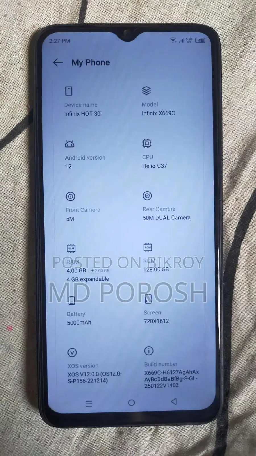 Infinix Hot 30i 128 GB Blue
