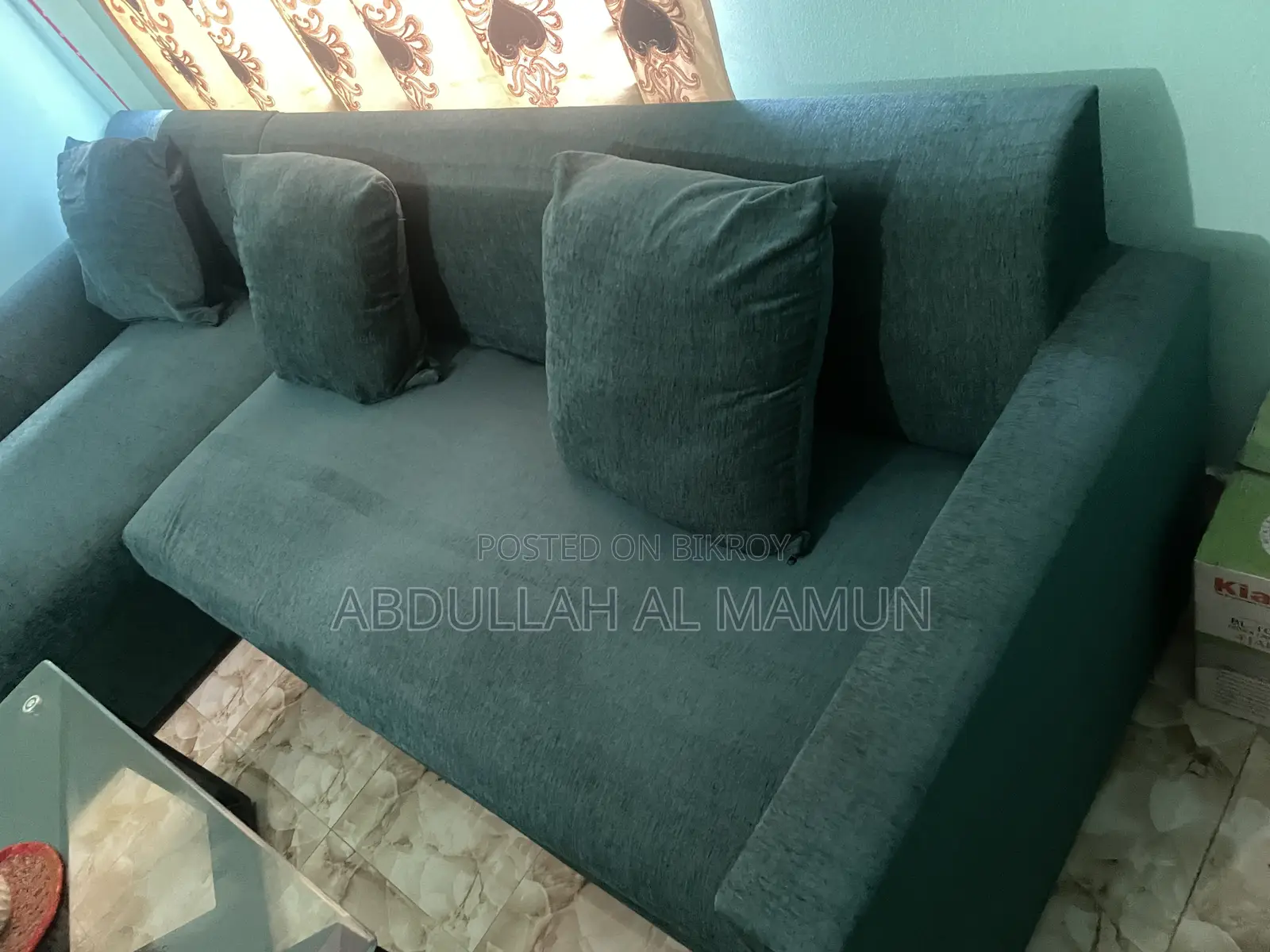 6 Seat Green Soft Sofa Set for Sale