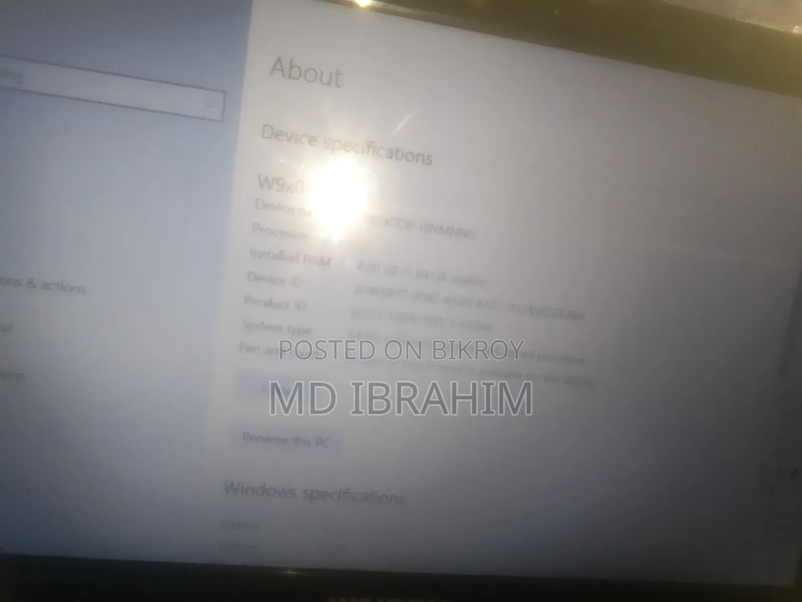 ল্যাপটপ ৪জিবি এসএসডি ৫০০জিবি