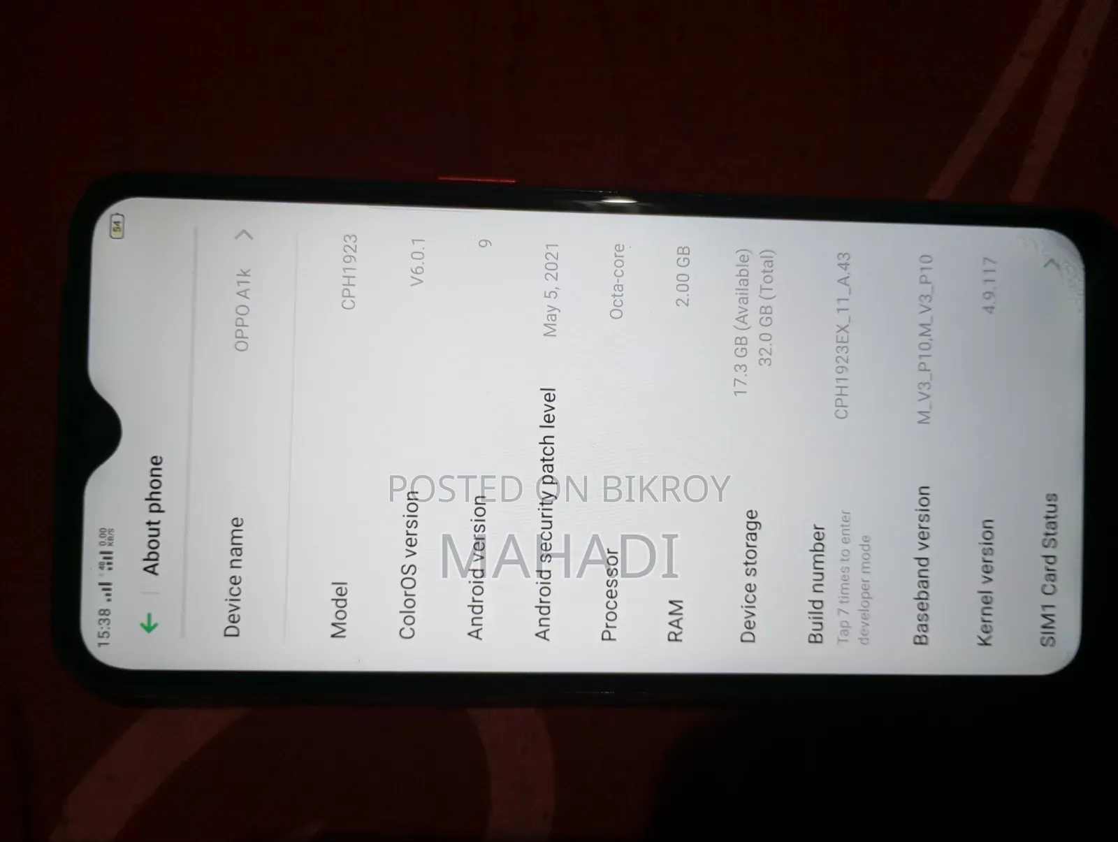 Oppo A1k 32 GB Red